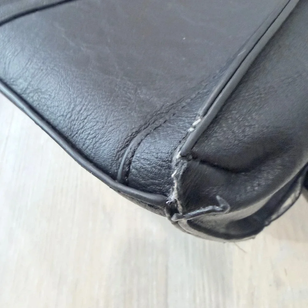 Lovevook‎ Black Laptop Tote Bag Vegan Leather Work Briefcase Crossbody Tassel